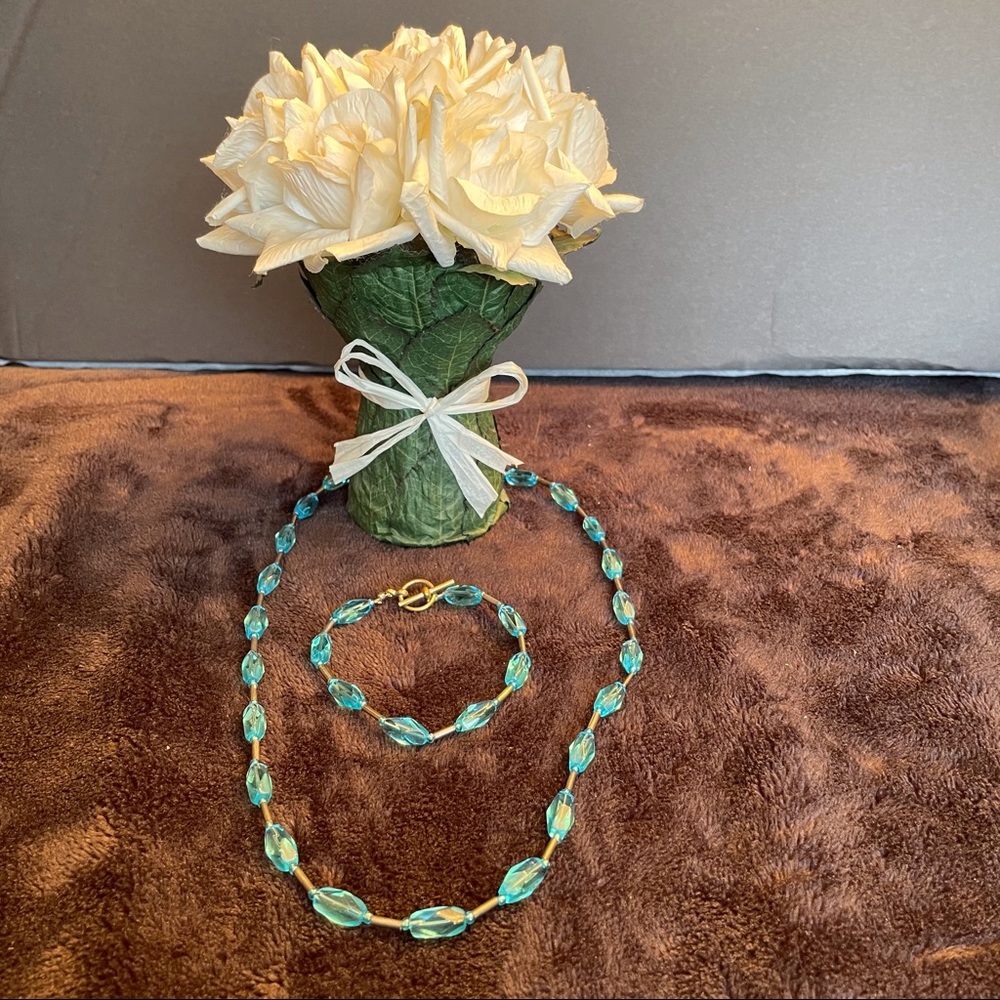 Handmade Blue and Silver Set